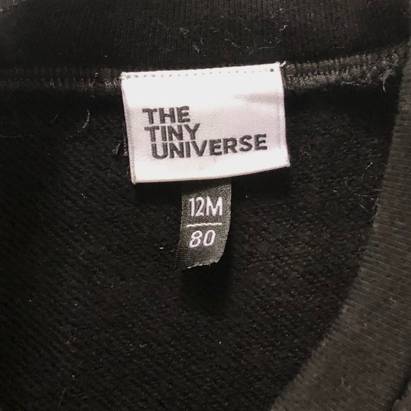 The Tiny Universe Black Bow Tie Sweatshirt 12M - Picture 6 of 6